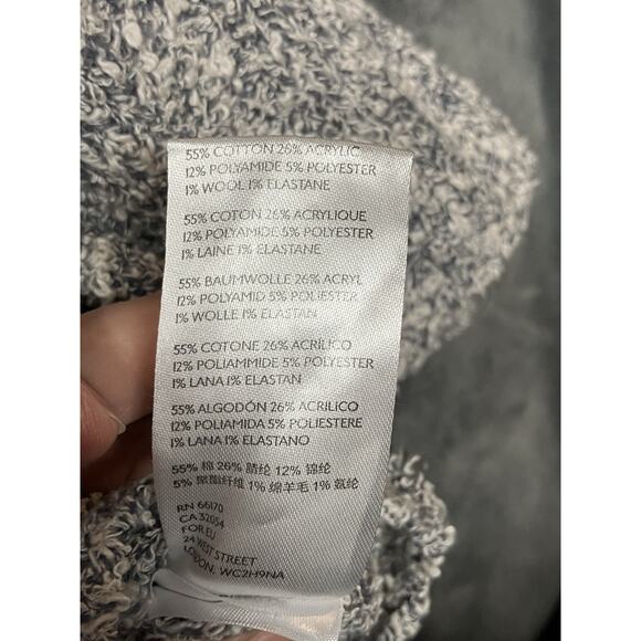 Free People Good Day Sweater Woman’s L Grey Oversized Boxy Cropped Off Shoulder - Picture 8 of 15